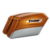 HR3 Amber Whiskey / Brilliant Silver Pearl Hard Saddlebags (Regular) For Harley Touring 14-23